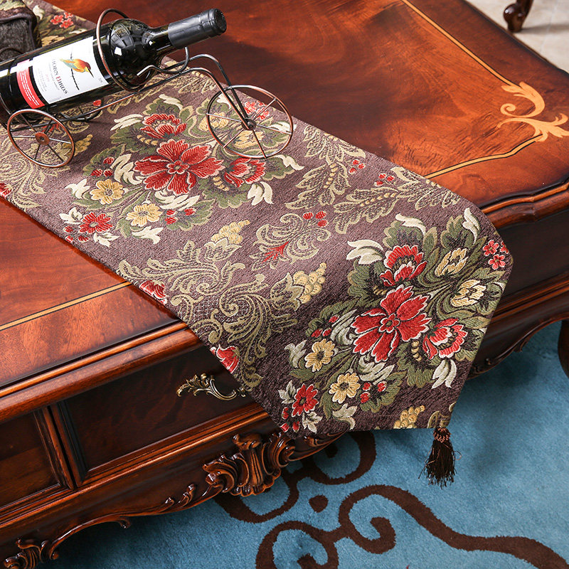 European Five-Class Table Flag Table Meal Cabinet Shoes Cabinet Decorated Table Towel Table Cloth Red Bed Flag Wedding