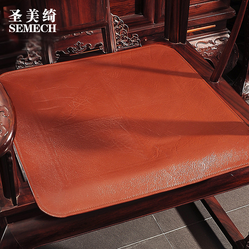 First layer buffalo leather chair cushion office chair cushion leather four seasons universal high-end luxury mat cushion living room