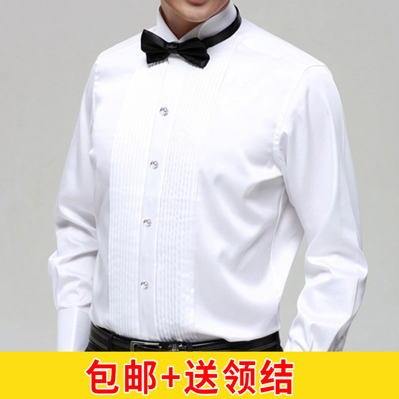 Men's performance dress shirt large choral shirt swarm to take the lead stage performance photo bar to host the wedding