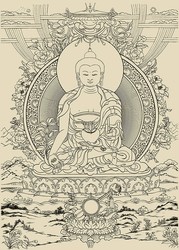 Фармацевт Будда Рисунок Золотая Тэнгка | Быстрое давление | Статуя Будды Плохой плохая черновика | Сделай в руке