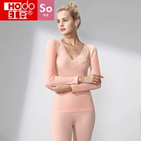 Red bean lady body đồ lót modal ren V-cotton cotton áo len đáy quần mùa thu quần dài áo ấm - Phù hợp với nóng lên bộ đồ mặc nhà mùa đông