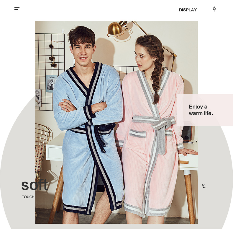 Người yêu đậu đỏ mùa thu và mùa đông áo choàng kẻ sọc in màu đỏ đậu san hô lông cừu dịch vụ nhà đồ ngủ đồ bộ ngủ