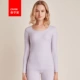 Red bean lady đồ lót mùa thu quần áo mỏng màu cotton quay tròn cổ sanding mùa đông chạm đáy bông áo len ấm áp mảnh duy nhất hàng đầu áo giữ nhiệt uniqlo