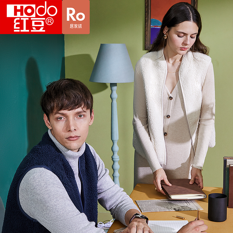 Red Bean Warm Vest Men and women Coral Fleece home Clothing Casual Lovers Winter Lamb Suede Sensation outside wearing waistcoat