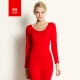 Bộ đồ lót màu đỏ đậu cơ thể nữ cộng với nhung dày gợi cảm vòng cổ ren thời trang đồ lót đáy