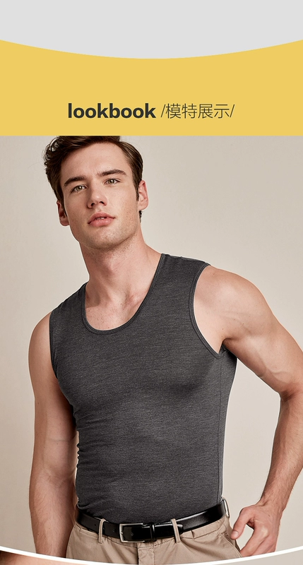 Áo đỏ nam vest mỏng phần cổ tròn phương thức thể thao thanh niên đồ lót mỏng vượt rào đáy áo sơ mi nam