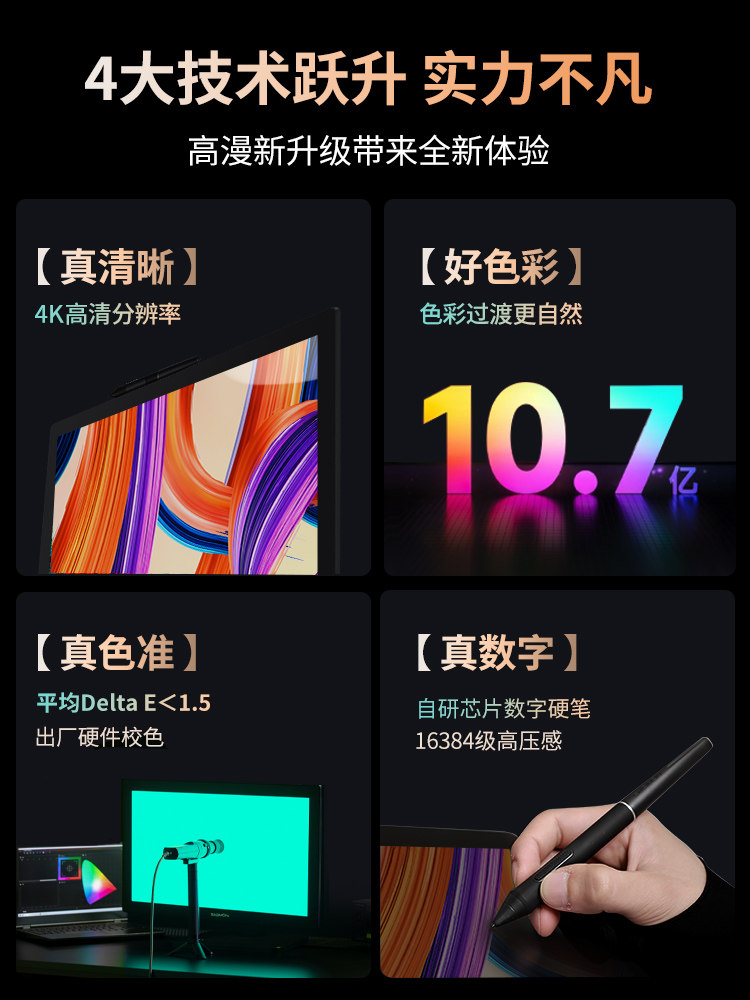 Gaoman Pd1900 (4K) Digital Screen Hand-Drawing Screen Computer Painting Writing Handwriting Screen Drawing Screen Lcd Digital Tablet