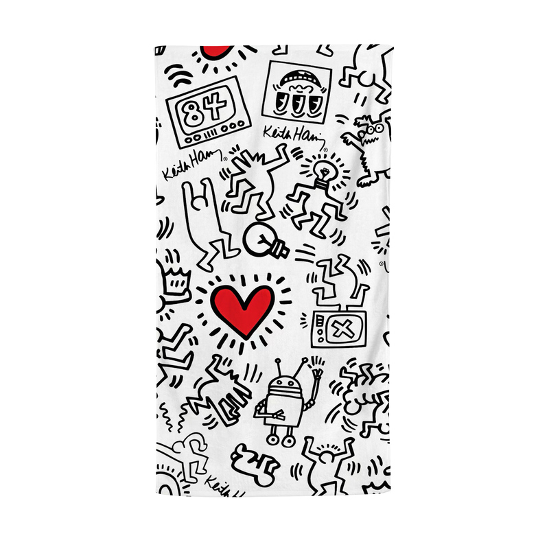 Line Drawing Keith Haring Pop Art Style Sports Towel Absorbent Quick-Drying Bath Towel Gym Swimming Beach