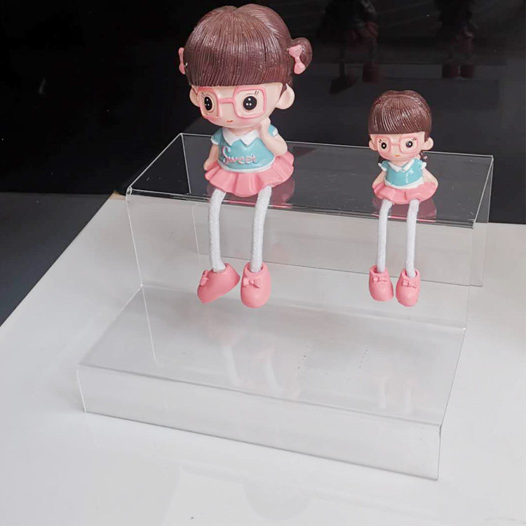 Plastic Two-storey Plastic Ladder Show Shelf Multilayer Display Bench organic glass Two-layer wallet rack shoe rack-Taobao