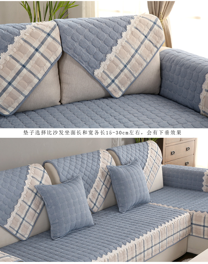 Sofa đệm vải đệm cotton hiện đại bốn mùa phổ quát chống trượt trở lại sofa bìa khăn bao gồm tất cả các tùy chỉnh phổ quát - Ghế đệm / đệm Sofa tấm trải ghế sofa mùa hè