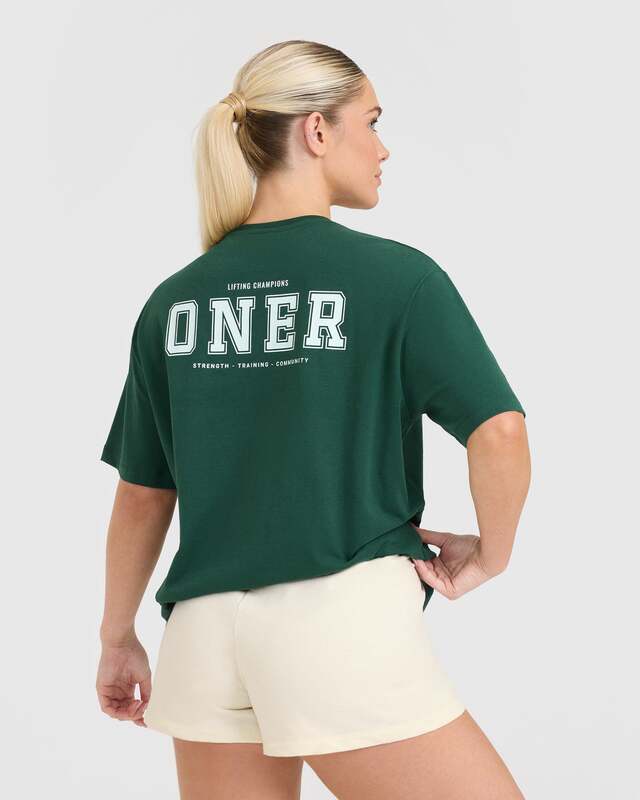 Oneractive Classic Letter Logo Loose Fit Fitness and Casual T-Shirt