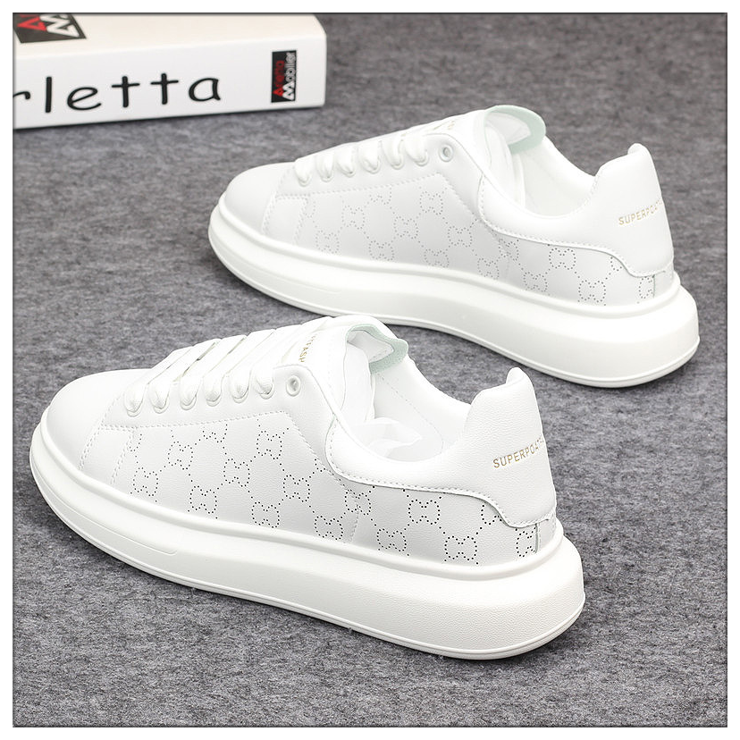 Couple small white shoes air cushion men and women casual sneakers trend men's shoes Korean version thick bottom increased all-match sports shoes new