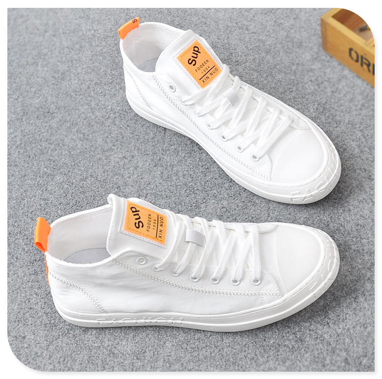 Clearance broken size small white shoes men's canvas shoes in the tube all-match inner heightening board shoes Korean version of the casual breathable deodorant trend