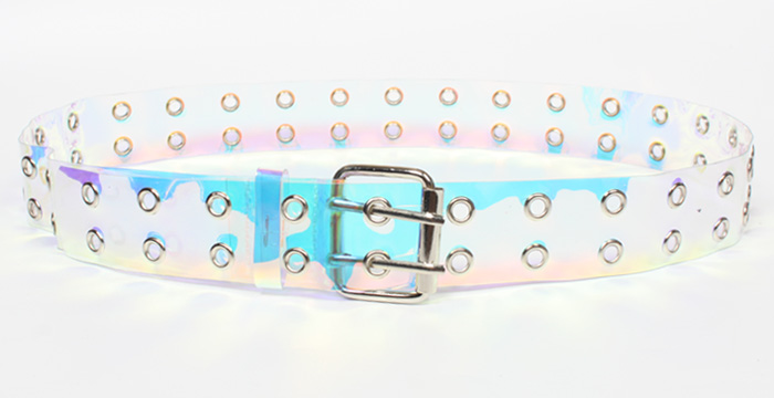 Fashion Double-breasted Eyelet Transparent Belt display picture 6