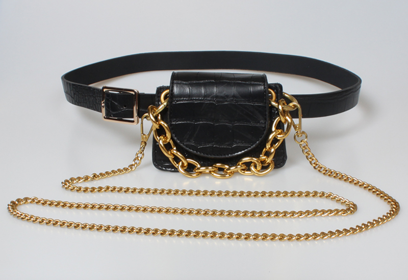 Retro Gold Chain Belt Waist Bag display picture 6