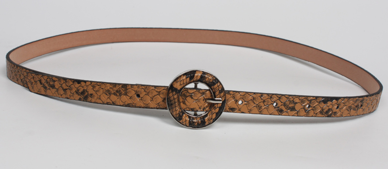 Fashion Round Buckle Snake Pattern Wide Belt display picture 8