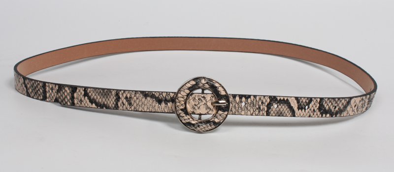 Fashion Round Buckle Snake Pattern Wide Belt display picture 5