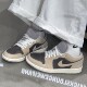 Nike AJ1 ເກີບບ້ວງສີນ້ໍາຕານຕ່ໍາສຸດສໍາລັບຜູ້ຊາຍແລະແມ່ຍິງ
