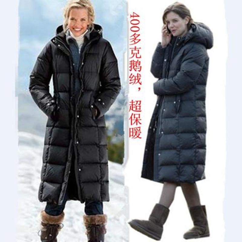 Ed Goose down Coat for Women, Long down Jacket, Thickened Extra-Long down Coat, Plus-Size Over-The-Knee down Coat, Oversized