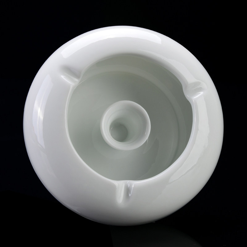Cigarette Ash Trays Ceramic Creative Personality Fashion Windproof Large Number Bedroom Living Room Living Room Exhibition Hall White Porcelain Cigarette Ash-style trendy