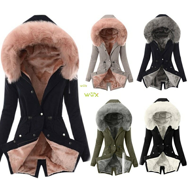 Hot New coat women Ladies Fur Lining Coat Womens Winter Warm
