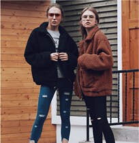 Bi Size Winter Coat Women Warm faux fur lamb Jacket jackets