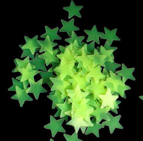 100 Home Wall Light Green Glow In The Dark Star Stickers De