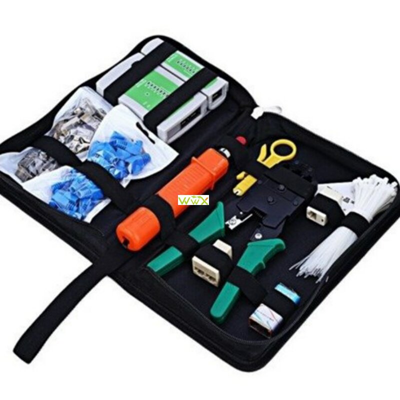 Portable Ethernet Network Tool Cable Tester Kit RJ45 Crimper