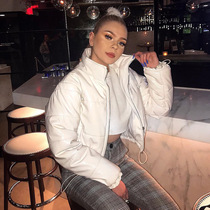 Cotton Cropped Jacket Fashion Winter White Pullover Coat Fem