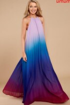 Sellin han ne pure color chifn sleeveless dress dress