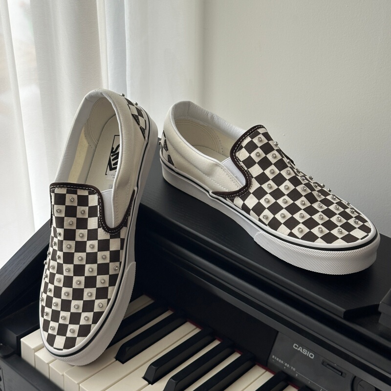 Vans Slip on Checkerboard Low-Top Canvas Shoes Slip-On Lazy Sneakers Vn000D6Ycjk
