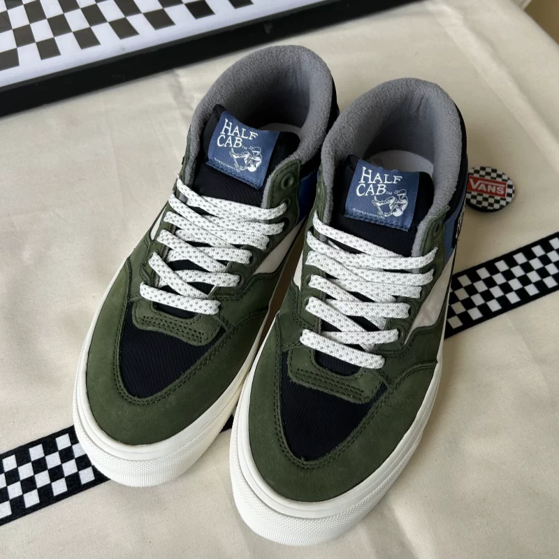 Кеды для скейтбординга VANS Vans Half Cab Anaheim военный зелёный без шнурков низкие профессиональные