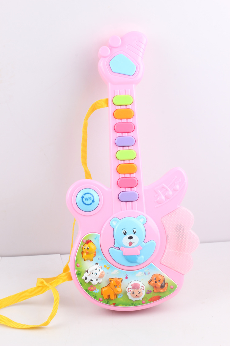 Nút đa chức năng phim hoạt hình âm nhạc guitar bàn phím bé giáo dục sớm câu đố nhạc cụ đồ chơi trẻ em 0-1-3 tuổi giáo dục mầm non