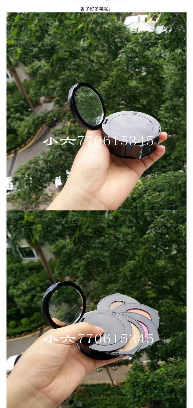 Thái Lan trang điểm bốn trong một hộp trang điểm 4concept khả năng sửa chữa phấn má hồng dạng bột platter nổi bật trang điểm ba chiều phấn mắt novo