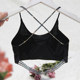 Camisole vest with diamond bandeau bra ice silk wrapped chest bottoming with breast pads gathered summer beauty back thin strap underwear for women