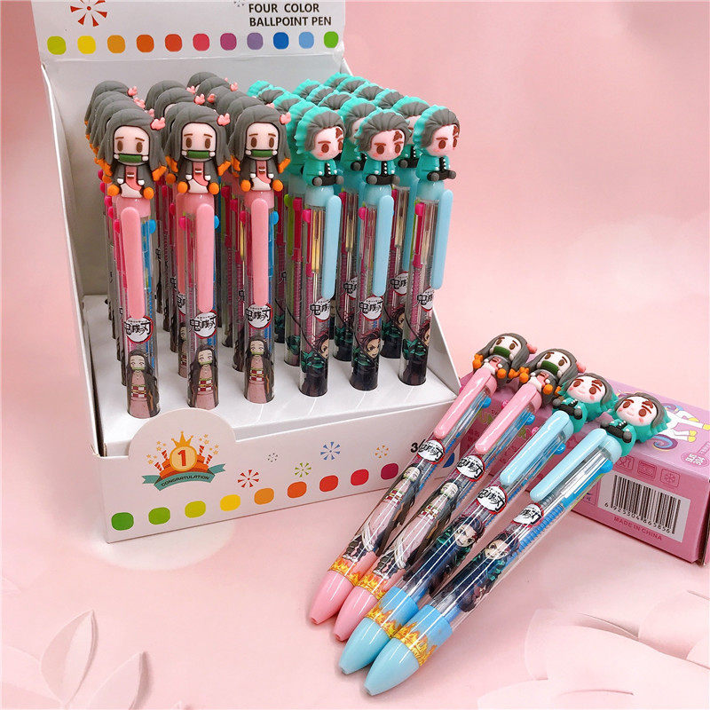 The Ghost's Edge 4-color Ball pen Ball Pen Silica Gels Multicolor Mark Pen Charcoal Cure the Bean Mover Peripheral Stationery