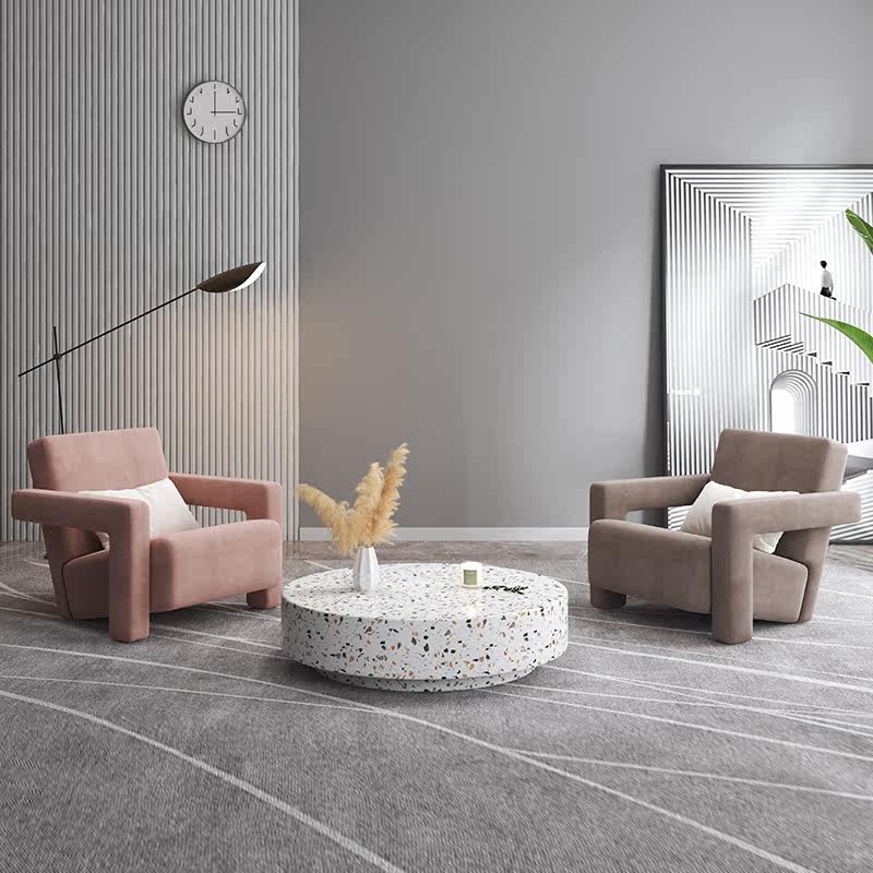 Light luxury fabric official hat sofa chair light luxury modern minimalist home small apartment retro single creative armchair