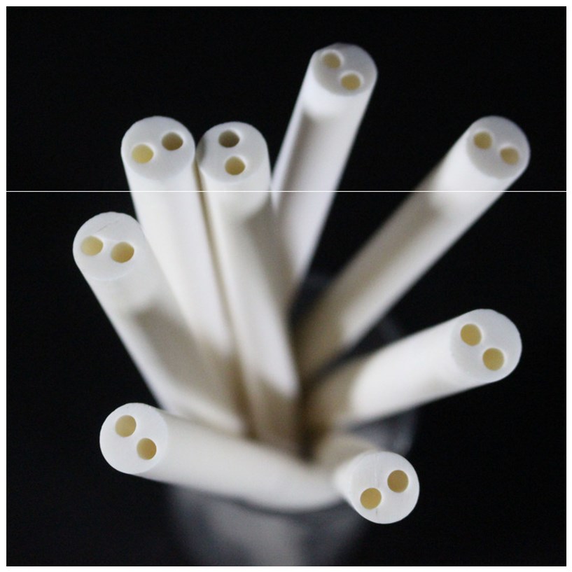 Two - hole four - hole six - hole 99 alumina corn ceramic tube thermocouple core insulation diameter of insulation tube