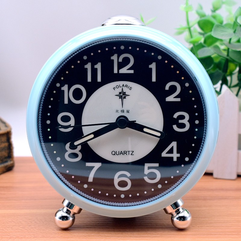 Polaris Luminous Silent Alarm Clock for Students, Simple Modern Round Bedroom Bedside Electronic Clock, Fresh Small Alarm Clock