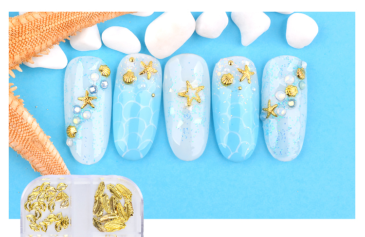Nail Art Công cụ trang sức mới Máy khoan móng tay Mạ đinh tán Kim loại Trang trí Hoa hồng Vàng Openwork Studded Box dũa móng tay cho bé