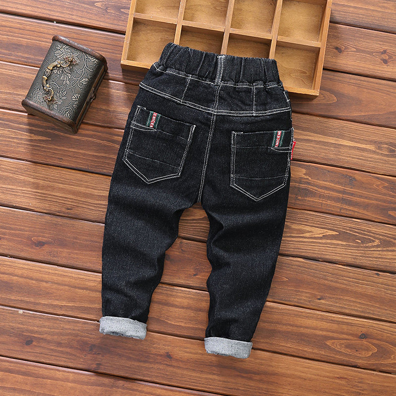 Boys' jeans spring and autumn pencil pants 2022 new children's black single pants baby autumn clothes elastic pants tide