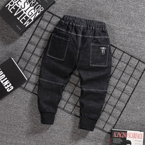Boy jeans loose old daddy pants 2022 new Korean version Spring autumn money Elastic Black Children Elementary School Pants