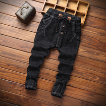 Boys jeans 2017 new trousers autumn winter warm pants children stretch plus velvet cotton pants baby pants tide tide