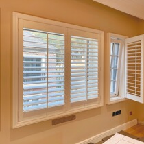 Sandeco brand bay window curtains sunshades custom breathable windows solid wood pine ash red oak blinds dimmable