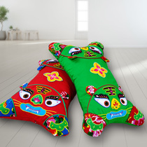 Folk Crafts Pure Handmade Cloth Tiger Pillow Folk Customs Wind Tiger Head Pillowcase Pure Cotton CUHK Child Adult Pillow Big