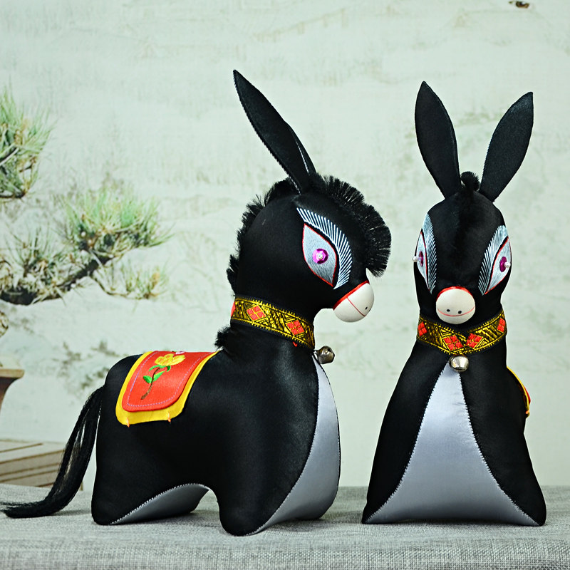 Handmade Cloth Art Embroidered Decoration Pendulum burly Large Number Black Idea Chinese Wind Featured Little Gift Creative Folk