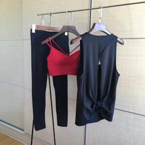 Professional yoga fitness clothes women 3 pieces set no embarrassment line show thin temperament running gym equipment sports set