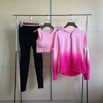 Uk single seamless mesh sports yoga dance running gymnastics gym dress women 3 pieces set slim fashion