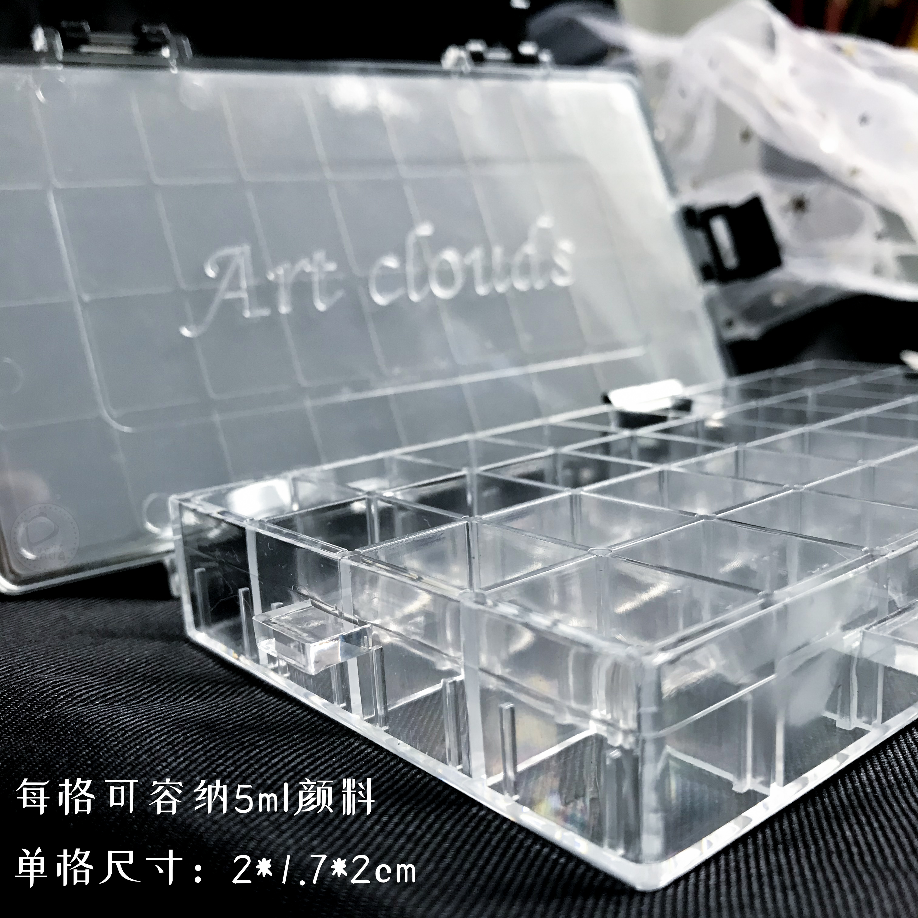 (Panda fat da) gouache watercolor pigment moisturizing box 36 colors 5ml transparent sub-packing box color box anti-drying