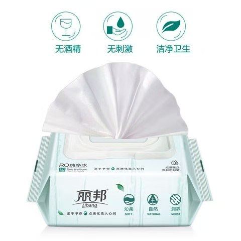 (5包)丽邦湿巾新生儿宝宝加厚带盖抽取式湿纸巾手口皮肤婴儿专用